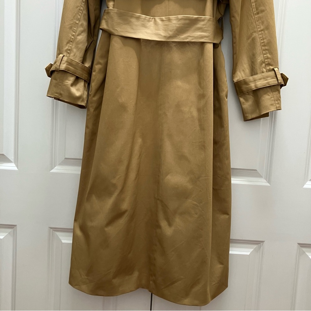 Favorite Daughter The Charles Trench Coat Sand Khaki Tan Long Classic Belted M - Picture 6 of 14